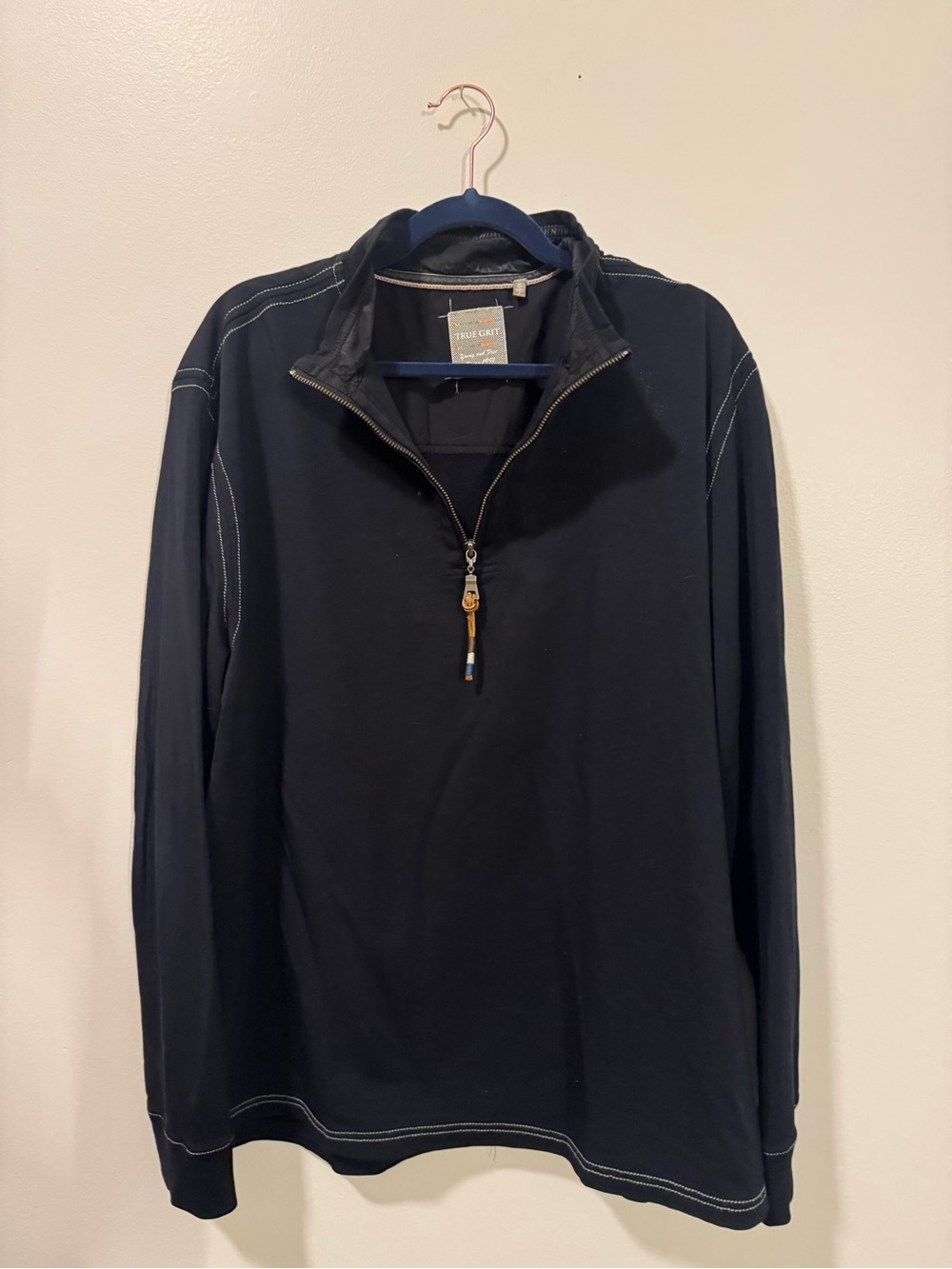 True Grit Black Half-Zip Pullover Sweater